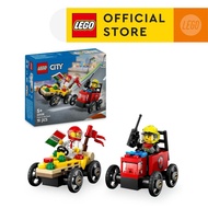 LEGO City 60458 Pizza vs. Fire Truck Race Car Pack (70 Pieces)