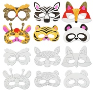 VKPI 24 PCS Color Your Own Paper Masks, DIY Masks Craft Art Kits for Kids, Birthday Party Favors, Sc