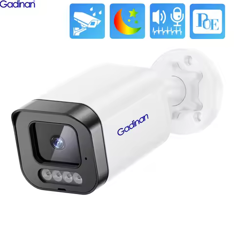 Gadinan 4MP POE IP Camera Audio H.265 Onvif Color Night Vision Two Way Audio 2.8mm Home CCTV Video S