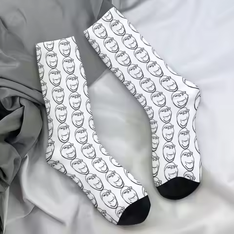 Women Men Socks Smiling Wholesome Wojak Soyjak Funny Meme Stockings Spring Harajuku Quality Socks Ou