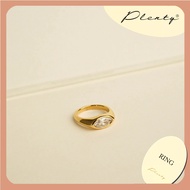 Plenty Harlem Marquise Ring Stainless Steel - Gold White