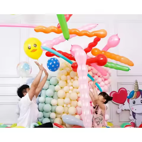 50PcsNo gas pump provided Cartoon Balloons Decoration Helium Inflatable Balloons Animal Duck Rabbit 