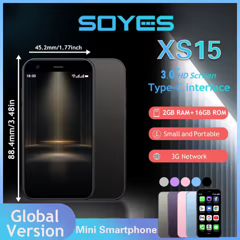 SOYES XS15 Mini Smartphone | 3.0-inch Screen+Android 8.1 | 2+16GB Memory | Dual SIM 3G | Play Store 