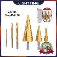 3/6Pcs Step Drill Bit Saw Drill Bit Set Titanium Milling Cutter 4-12 4-20 4-32mm 3 6 8mm For Woodwor