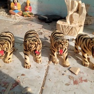 Wooden tiger statue craft
