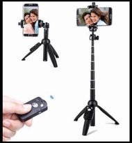 YUNTENG雲騰 YT-9928 360旋轉 電話自拍棍三腳架連藍牙遙控 Portable Mini Cellphone Selfie Stick Tabletop Tripod Stand 360 Turn With Bluetooth For Hiking Photography Picnic Camping Traveling Gathering Outdoor For iPhone Samsung Nokia Huawei Sony HTC LG