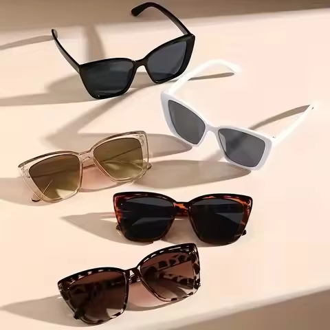 INS Street Shooting Cat Eye Sunglasses UV400 Protection Photo Props Female Retro Shades Leopard Eyew