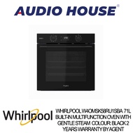 WHIRLPOOL W4OMSK58RU1SBA  71L BUILT-IN MULTIFUNCTION OVEN WITH GENTLE STEAM  COLOUR: BLACK 2 YEARS WARRANTY BY AGENT