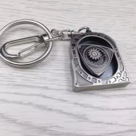 Engine Rotary Rotor Keychain Silver for Mazda Auto Part Model Automotive Accessories Wankel Keyring 