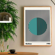 1pc Green Abstract Geometry Bauhaus Poster Poster Art Print Bar Living Room Furniture Decor