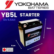 YB5L YB5 (STARTER) BATTERY GEL YOKOHAMA LC135 V1 EGO DREAM WAVE125 ACE115 MODENAS HONDA SUZUKI YAMAHA YUASA NK RKM HTM