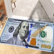 1 ชิ้น Creative 100 Dollar Bill พรม, 100 Dollar Bill พรมกันลื่น, พรมห้องนอน, พรมรองชนะเลิศสำหรับห้อง
