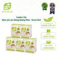 Combo of 5 Jars of Sweet Green Bird Bird's Nest Braised with Rock Sugar - Nutritional Supplement 72g
