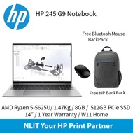 HP 245 G9 AMD Ryzen 5 5625U Notebook PC / 8GB DDR4 3200 / 512 GB SSD / 14" Display / 1.47Kg / W11H