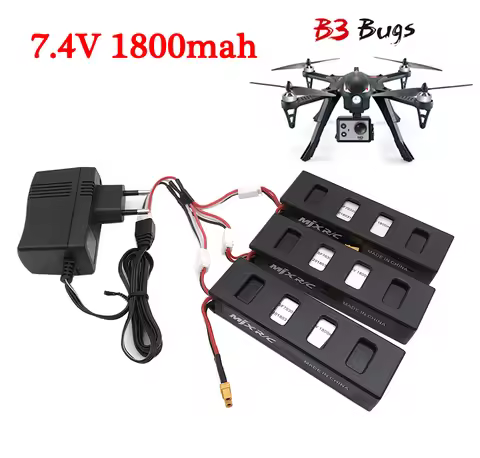 Original 7.4V 1800mah Li-po Battery Charger For MJX R/C Bugs 3 Battery for MJX B3 RC Quadcopter Dron