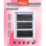 Eyelash cluster eyelash extensions, 60D 80D 100D D curl single fluffy false eyelashes, 10-18mm clust