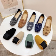 FC3 [Ready Stock] Princess Shoes 2023 New Style Square Toe Slip-On Women's Shallow Mouth Flat Breath