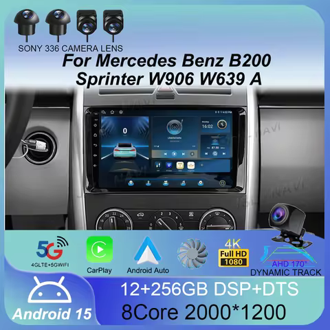 Android 15 For Mercedes Benz B200 Sprinter W906 W639 A B Class W169 W245 Viano Vito Car Radio Carpla