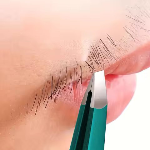 High-precision flat-tipped tweezers with storage case pluck hair/pluck beards/trim eyebrows easily p