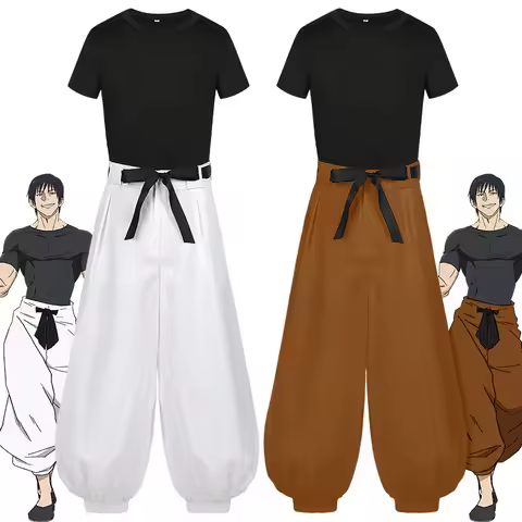 Jujutsu JJK Manga Anime Fushiguro Toji Satoru Gojo Cosplay Costume Wig T-shirt Pants Rose Net Hallow