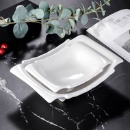 SG Household Hotel Tableware Plates Ceramic Creative Soup Plates Irregular Dish Plates Restaurant Sa