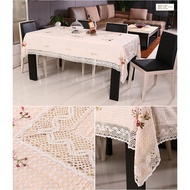 Table cloth ribbon embroidery garden tea table cloth multi-purpose dust cover round table oval squar