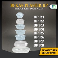 Bekas Kuih Makanan Tapau Plastic Tray Bakery Disposable Plastic Clear Food Box 50pcs