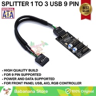 USB Motherboard Cable 9 Pin Splitter Branch Front Panel 9Pin Hub Cable