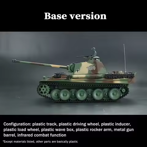 Henglong 3879 1/16 Plastic German Panther G RTR RC Tank7.0 - 2.4G , BB Shooting & Smoke Function for