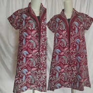MERAH Women's Outer Cardi Batik Maroon Cardi/ Batik Blazer/ Red Batik Outer/ Red Batik Blazer/ Women