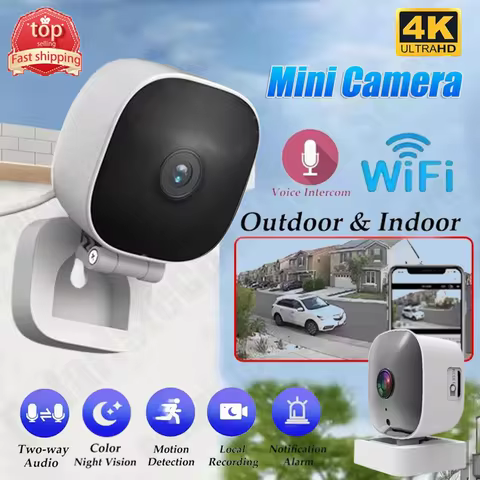 4K Mini WiFi Camera IP/AP Remote Monitor Cloud Storage 2-Way Audio Motion Detection Camcorder Survei
