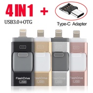 Pen drive 128GB 64GB 32GB 16GB 8GB Metal USB OTG iFlash Drive HD USB Flash Drives for iPhone iPad iPod iOS Android Phone usb 3.0