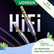 UGREEN HiFi AUX 3.5mm Audio Speaker Cable 3.5 jack For Guitar Silver-plated Braided Wire Auxiliary C