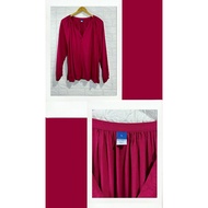 0LD NAVY 100% rayon v-neck balloon longsleeve top preloved/ plus size C