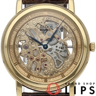 精工 Credor Signo 鏤空腕錶 34.7mm GBBD986/6899-00A0 K18YG/皮革男士腕錶 透明拋光 極佳成色 [二手]