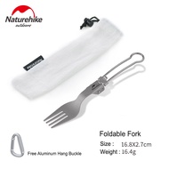 Naturehike Outdoor Folding Titanium Tableware Set Fork Spoon Spork Chopsticks Portable Bendable and