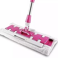 Flat Mop Floor Telescopic Mop 360 Degree Handle Mop for Home Kitchen Tiles Spin Mop Rotating Superfine Swabs (Pink 4pcs Mop Pads) Decoration