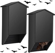 Wenqik 2 Pack Bat House for Outdoor Large Cedar Wood Bat Box for Outside Tree Weatherproof Wooden Sh