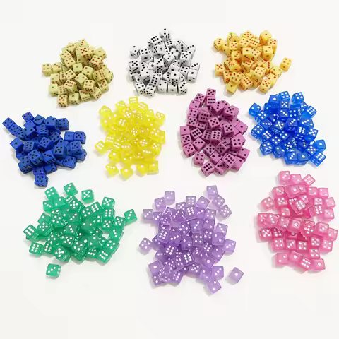100Pcs 5*5*5mm Mini D6 Acrylic Gaming Right Angle Point Dice Standard Six Sided Cube For Board Game 