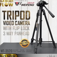 TERLARIS Tripod Video Kamera Camera DSLR Hp 140 cm WEIFENG ORIGINAL WT-3520 (Terbaik)