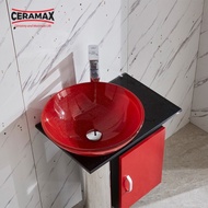 CERAMAX HESKEY 3189 RED CABINET WASHTAFEL