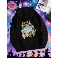 Disney Disney "Epcot World Journey Retro Park Style" Black Hooded Sweatshirt, Autumn Winter Hooded L