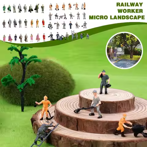 Model Train Track Railroad Worker People Figures With Ornament HO 1:87 Scale Tools 1pcs Garden Mini 