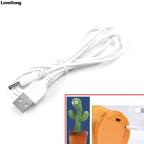 New USB Power Supply Cable For Dancing Cactus Toys Charging Cable Replacement Cord Dancing cactus to