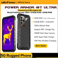 Ulefone Power Armor 18T Ultra 5G Smartphone 512GB ROM +24GB RAM Rugged Phone Thermal ImagingCamera FLIR® 6.58" 120Hz NFC