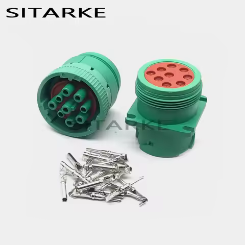 1 Set 9 Pin HD16-9-1939S HD10-9-1939P Deutsch Green Circular Aviation Female Male Connector For Trac