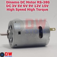 premium Dinamo DC Motor RS380 RS 380 DC 3V 5V 6V 9V 12V 15V High Speed