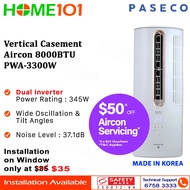 Paseco Vertical Casement Aircon 8000BTU PWA-3300W