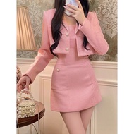 (Pre-Order) Hyeri Tweed Set, Korean Set, Women's Blazer and Mini Dress Set for Parties, Party Dress 