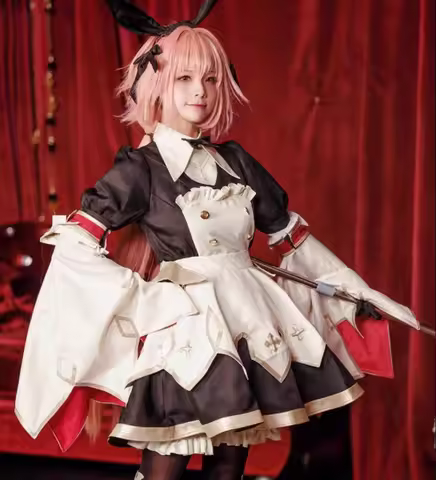 Anime FGO Fate/Grand Order Astolfo Rider Saber Cosplay Costumes Bunny Maid Outfit Women Dress Hallow